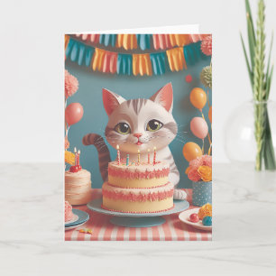 Carte Moustaches et Gâteau