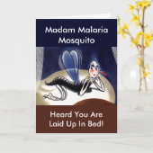 Carte Moustique du paludisme Madame vintage (Fleur jaune)