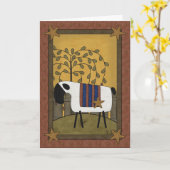 Carte Moutons de fête des pères (Fleur jaune)