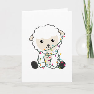 Carte Moutons Noël Neige Animaux d'hiver Moutons