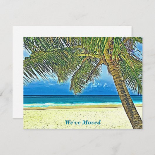 Carte Moving Faire-part Beautiful Beach Note (Devant / Derrière)