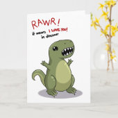 Carte Moyens de Rawr je t'aime dans le dinosaure (Fleur jaune)