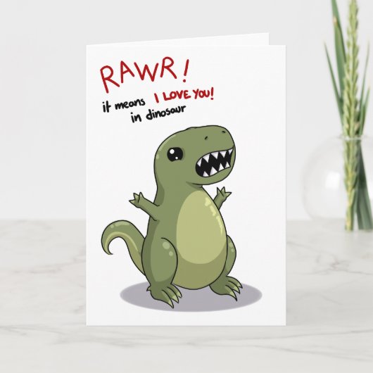 Carte Moyens de Rawr je t'aime dans le dinosaure (Devant)