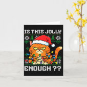 Carte Mpy Christmas Cat Ugly Sweater Is This Jolly Enoug (Fleur jaune)