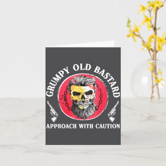 Carte Mpy Old Approach With Caution Beard Skull Barber  (Fleur jaune)