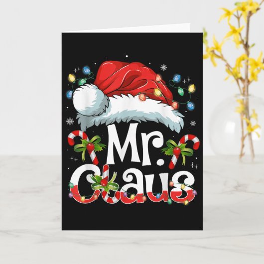 Carte Mr And Mrs Claus Couples Matching Christmas Pajama (Fleur jaune)