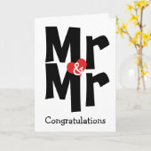 Carte Mr et Mr Gay Wedding Black White Congratulations (Fleur jaune)