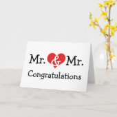 Carte Mr et Mr Love Heart Wedding Congratulations (Fleur jaune)