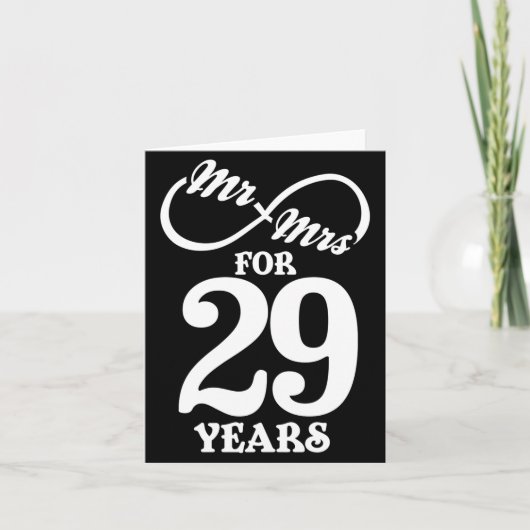 Carte Mr Mrs For 29 Years 29th Wedding Anniversary (Devant)