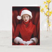 Carte Mrs Claus vintage (Fleur jaune)