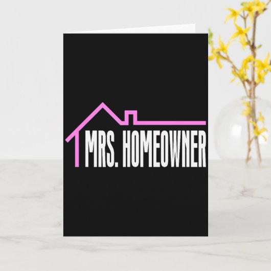 Carte Mrs. Homeowner First Time Homeowner Housewarming (Fleur jaune)