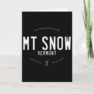 Carte Mt. Snow Vermont Graphique en détresse Ski vintage