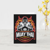 Carte Muay Thai Boxing Fighter (Fleur jaune)