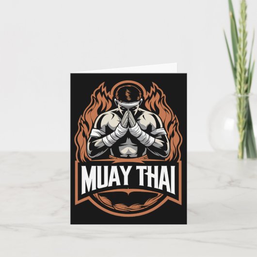 Carte Muay Thai Et Thai Boxer Fighter (Devant)