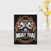 Carte Muay Thai Et Thai Boxer Fighter (Fleur jaune)