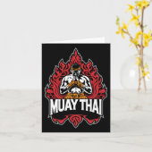 Carte Muay Thai Et Thai Boxer Fighter (Fleur jaune)