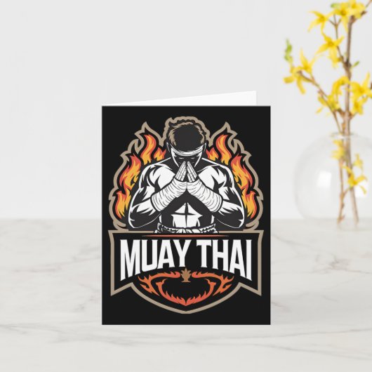 Carte Muay Thai - Mixed martial art de boxe thaï (Fleur jaune)