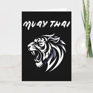 Carte Muay Thai Mma Combat Tatouage Tigre Rugir Kickboxi