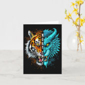 Carte Muay Thai Tiger Dragon Fusion Art (Fleur jaune)