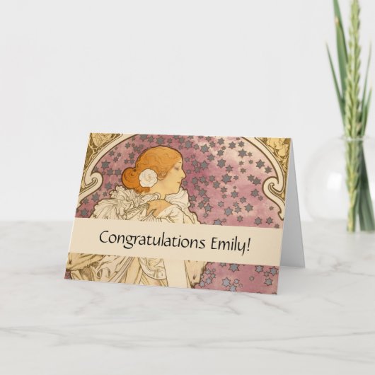 Carte Mucha Art nouveau femme beauté (Devant)