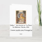 Carte : Mucha - zodiaque - plume de La (Dos)