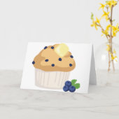 Carte Muffin aux bleuets (Fleur jaune)