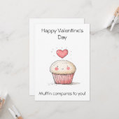 Carte Muffin se compare à toi ! – Adorable Saint-Valenti (Devant/Arrière en situation)