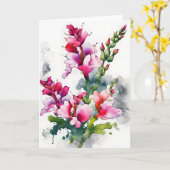 Carte Muflier - Fleurs aquarelle (Fleur jaune)