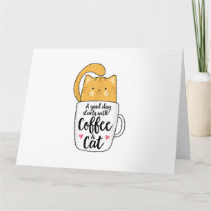 Carte Mug de café chat orange drôle amateur de chat
