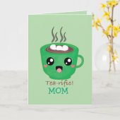 Carte Mug de thé vert avec citation Tea-rific (Fleur jaune)