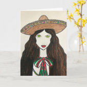 Carte Mujer latina (Fleur jaune)