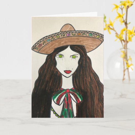 Carte Mujer latina (Fleur jaune)