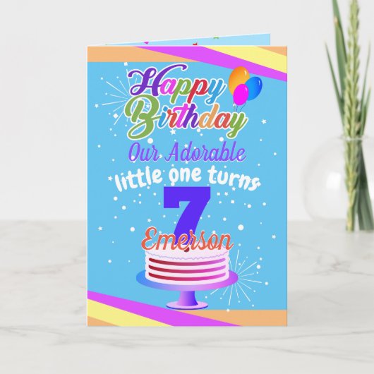 Carte Multi Color Editable Unisex Joyeux anniversaire |  (Devant)