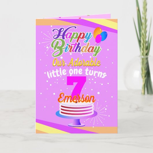 Carte Multi Color Editable Unisex Joyeux anniversaire |  (Devant)
