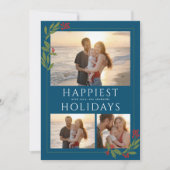 CARTE MULTI-PHOTO AVEC BORDURE DE NOËL FEUILLUE (Devant)