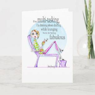 Carte Multi-tasking funny birthday woman birthday card