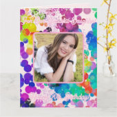 Carte Multicolor Abstrait Bokeh Photo personnalisée Anni (Fleur jaune)