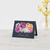 Carte Multicolor Peonies Botanical Elegant Thank You (Fleur jaune)