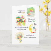 Carte multidimensionnelle de bénédiction (Fleur jaune)