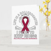 Carte Multiple Myeloma cancer awareness burgundy ribbon (Fleur jaune)