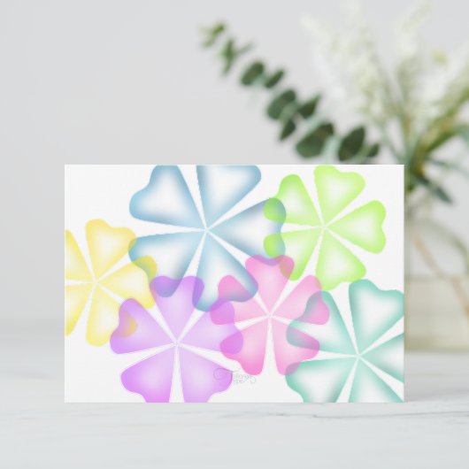 Carte multiréponse bat mitzvah Fleurs brillantes (Debout devant)