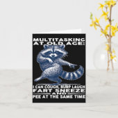 Carte Multitasking At Old Age I Can Cough Burp Laugh Far (Fleur jaune)