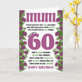 Carte Mum 60th Gardener Pun Wordplay Anniversaire (Fleur jaune)