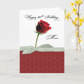 Carte Mum 85e anniversaire Rose rouge (Fleur jaune)