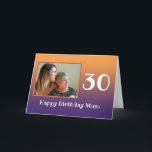 Carte Mum Happy Birthday Text<br><div class="desc">A modern color scheme on this personalized birthday card for mum with an image special to you. The burnt orange to purple fade highlights the photo placed in the square frame. Easy to add a photo, any year and messages to the front and inside. Matching mugs available in our store....</div>