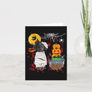 Carte Mummy Dachshund Chien Halloween Chien Citrouilles 