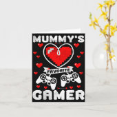 Carte Mummy's Favorite Gamer Funny Boys Kids Valentine's (Fleur jaune)