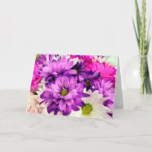Carte Mums rose et blanc pourpre (Devant)