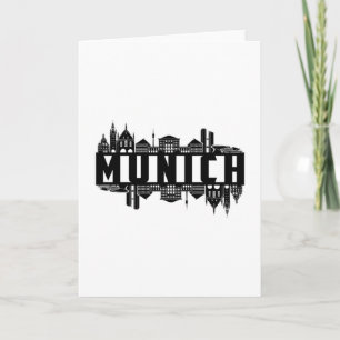 Carte Munich Germany City Cityscape Cool Funny Gift