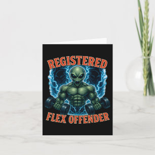 Carte Muscle Alien enregistré Flex Offensant Drôle Gym M